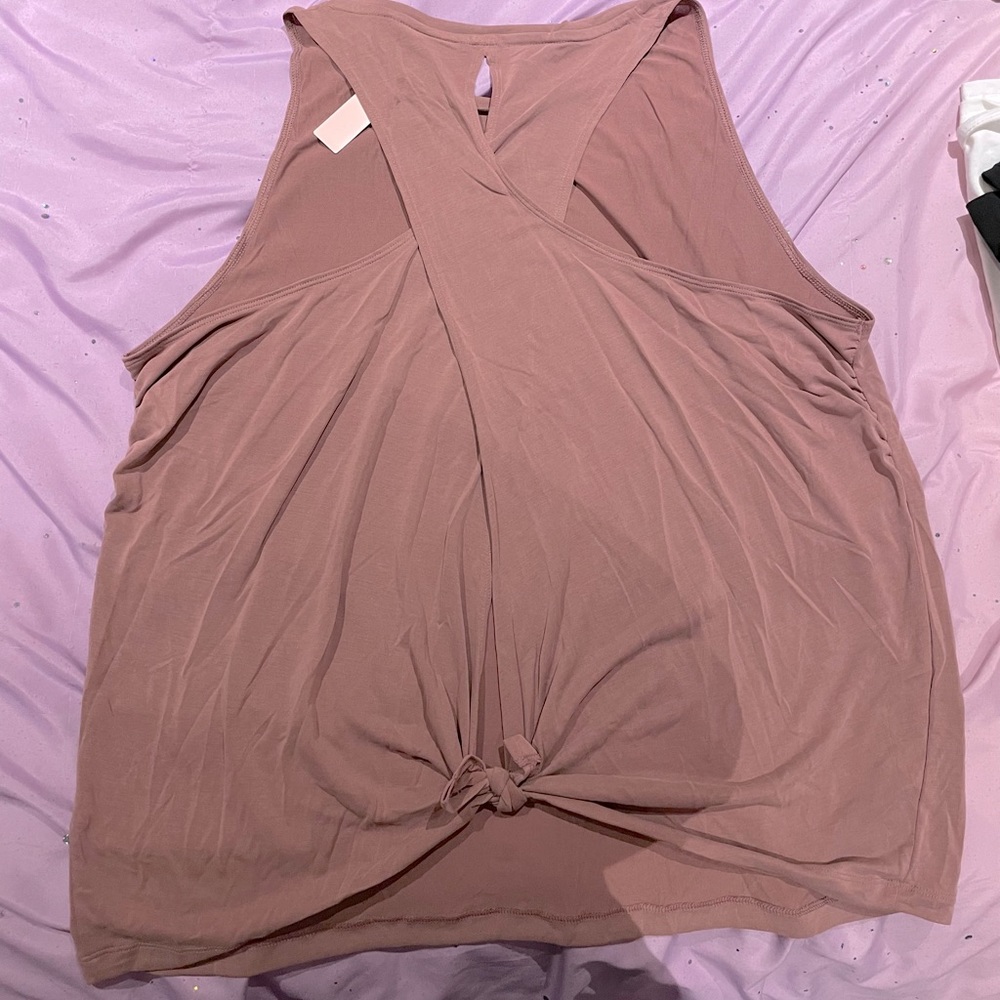 VICTORIA’S SECRET TWIST BACK TANK DUSTY PINK SIZE XL NWT